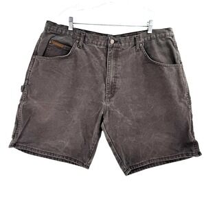 Big Smith Duck Canvas Carpenter Shorts Men's 42 Gray Workwear Y2K Fade Rugged